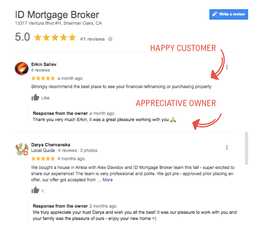 google map listing optimization review example