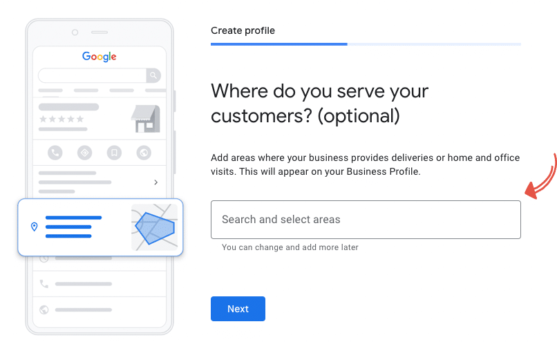 adding a service area to your google business profile