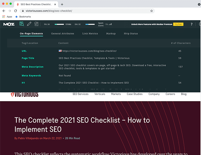 seo addons moz bar