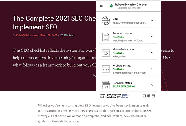 chrome seo extension robots checker