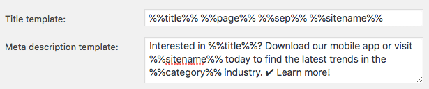 example of Yoast variables in meta data