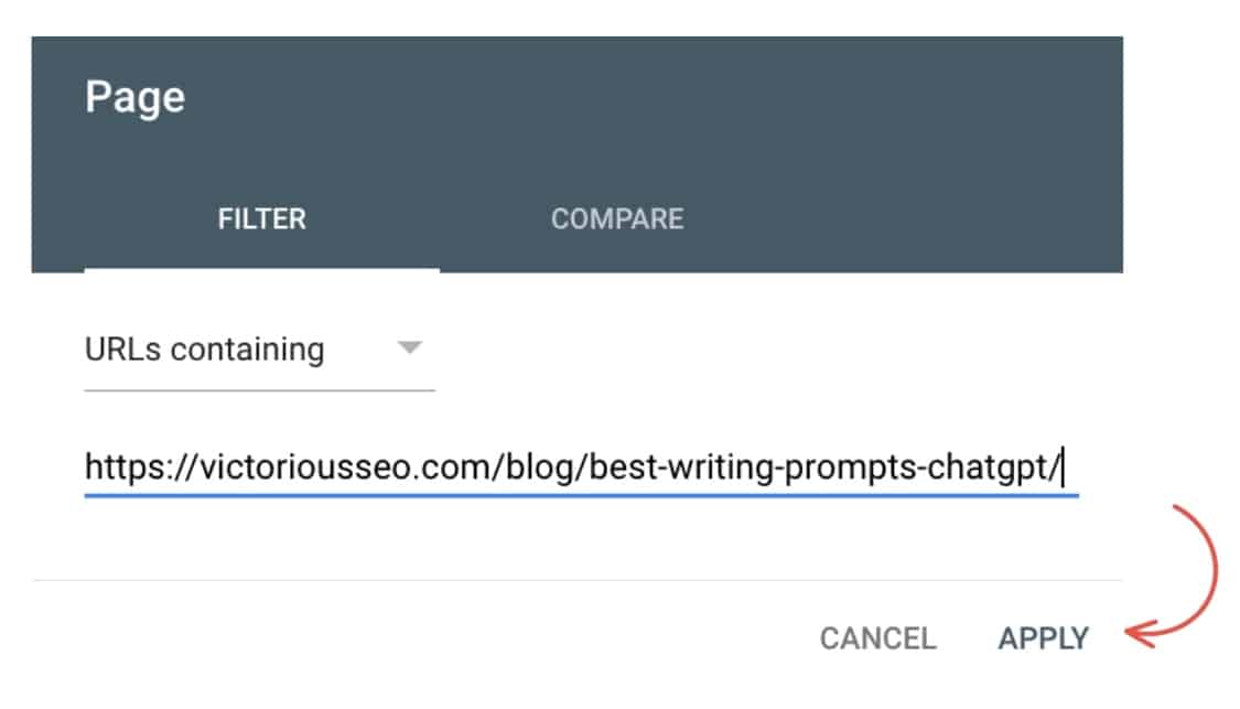 filter by page in GSC to see organic clicks