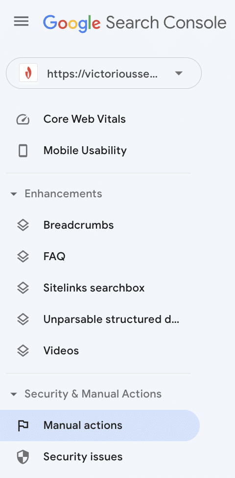 sign in to Google Search Console and select ‘Search results’ from the menu