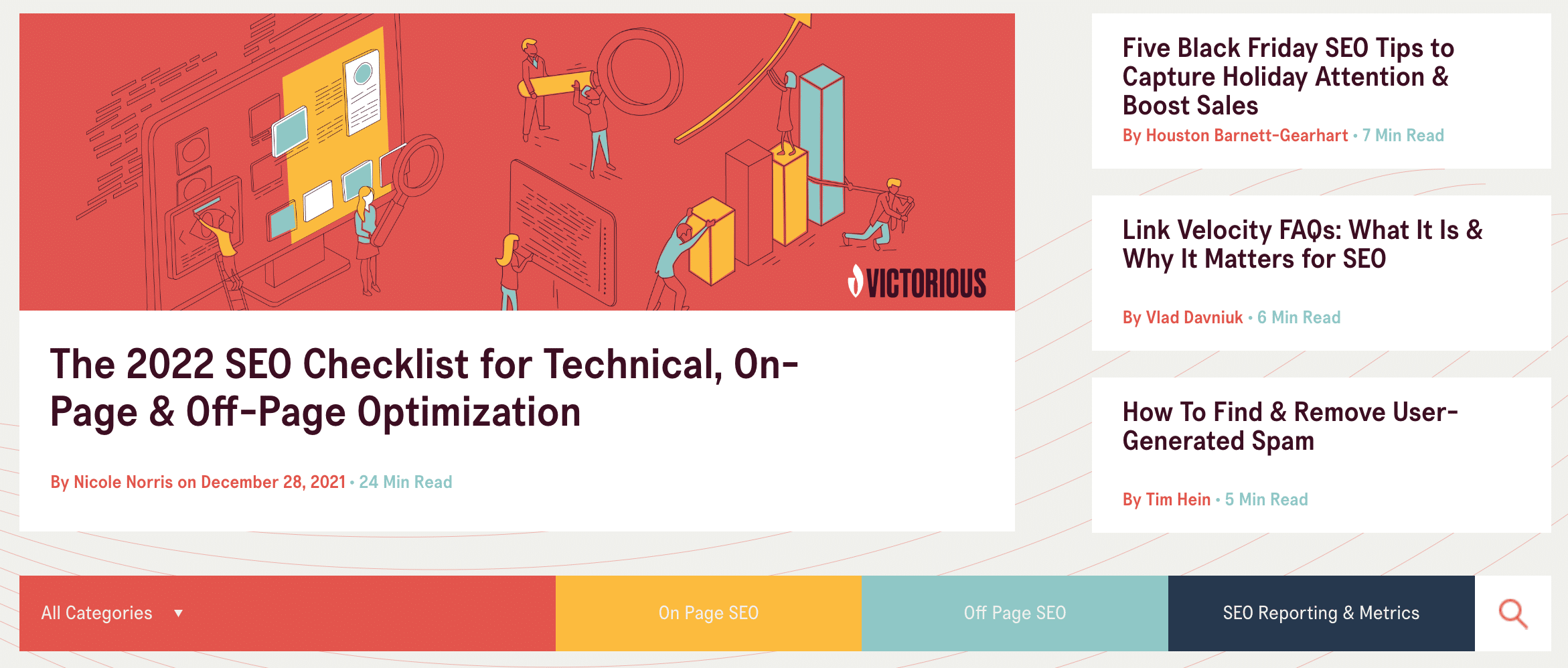 Victorious blog as a resource for seo auditing