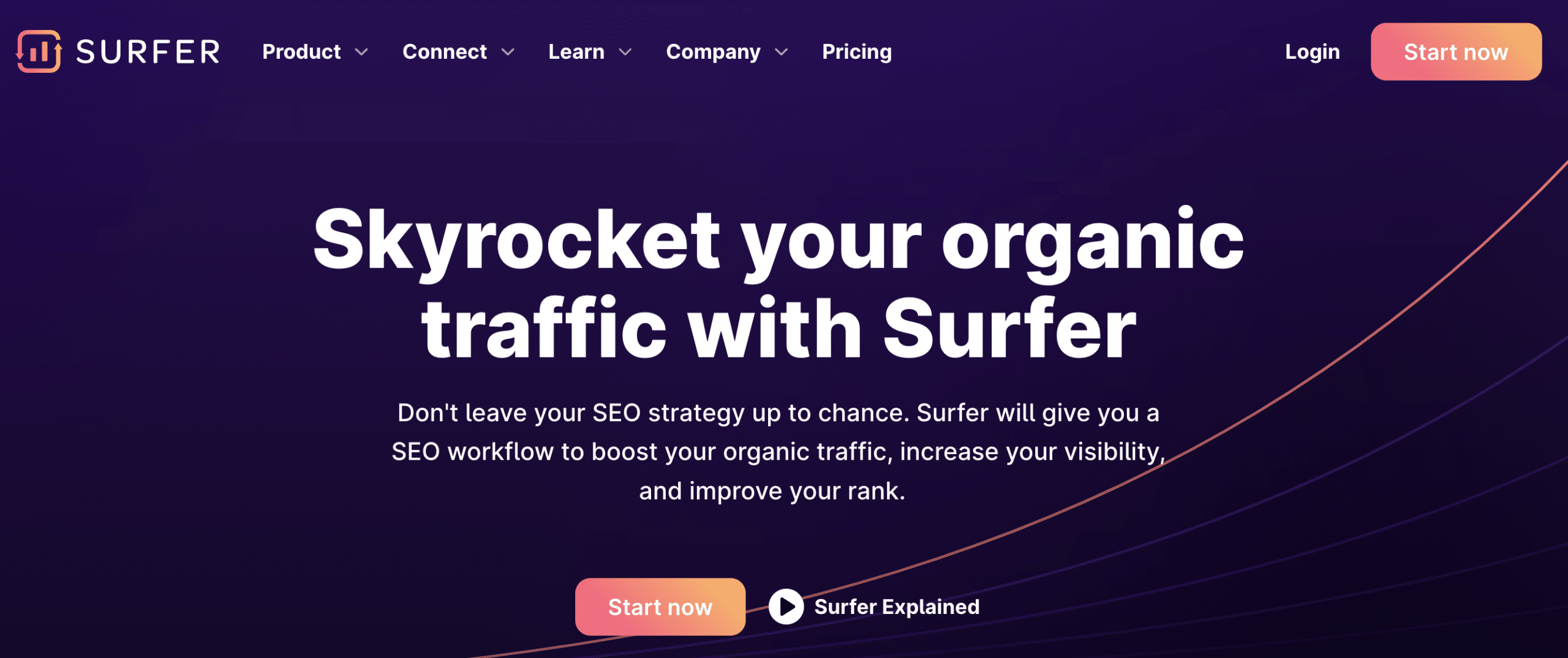screenshot of Surfer SEO, SEO content tool for optimization