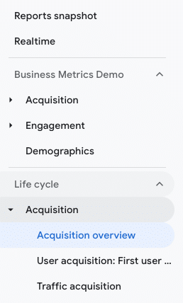 acquisition overview in google analytics