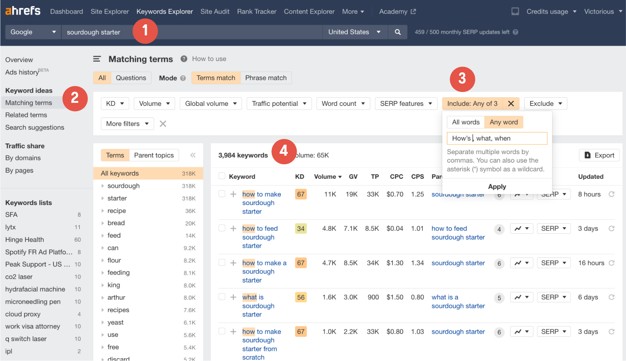search intent in ahrefs