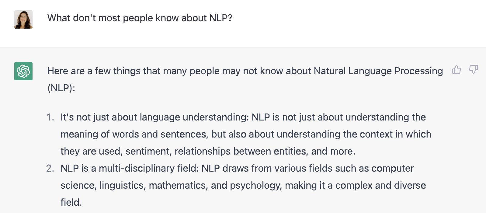 Screenshot of using chatgpt for content ideation