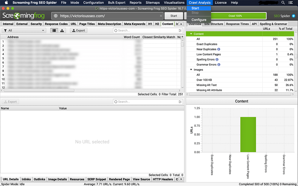 finding near duplicate content with screamingfrog