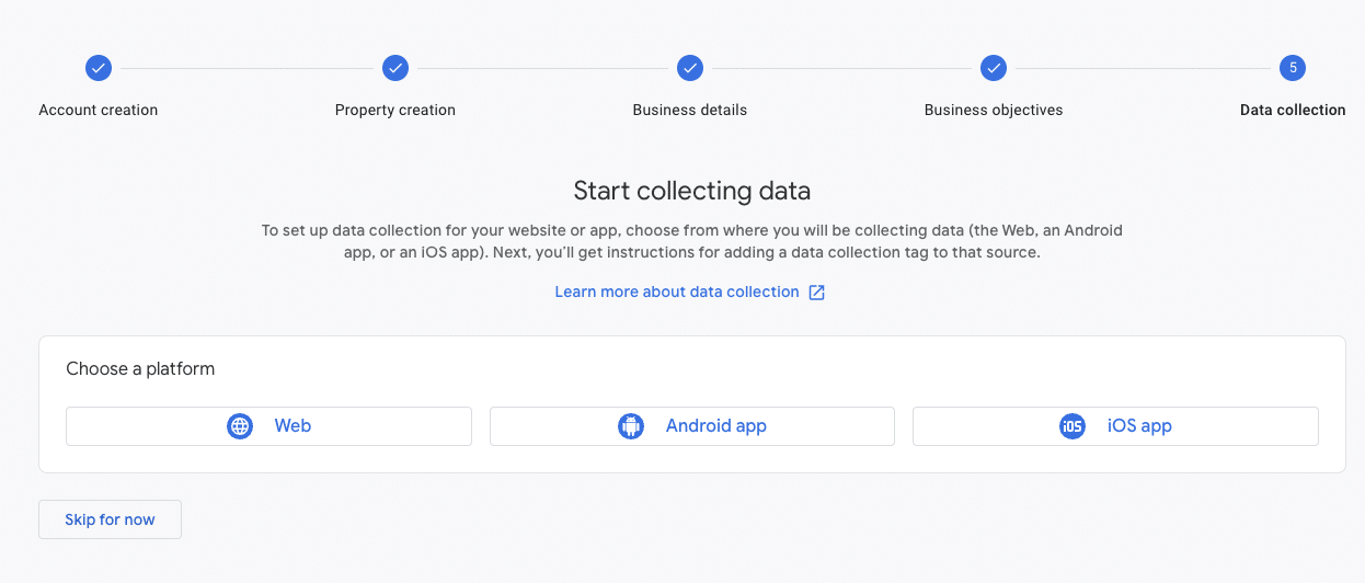 start collecting data stream with options