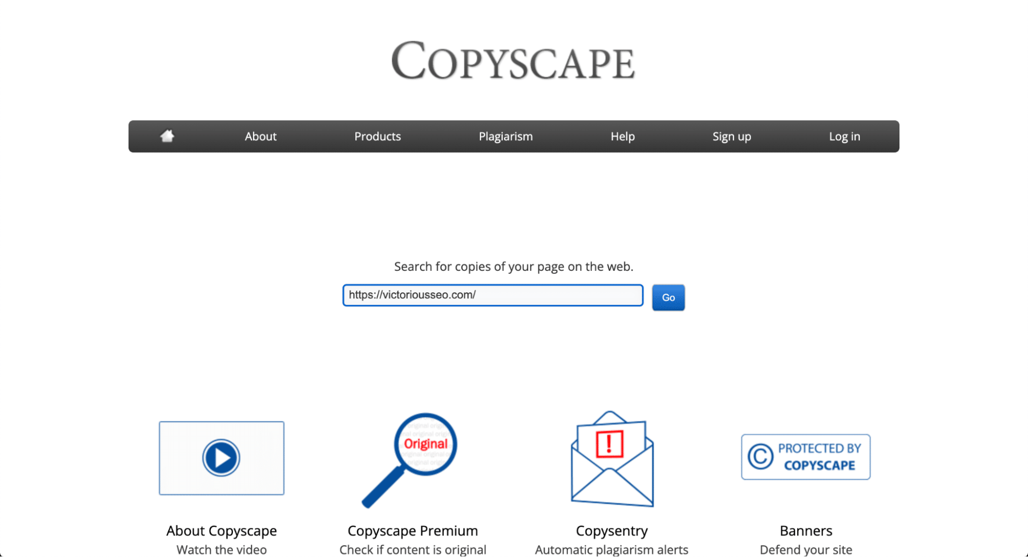 screenshot of copyscape