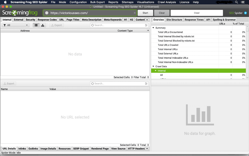 screenshot of seo spider