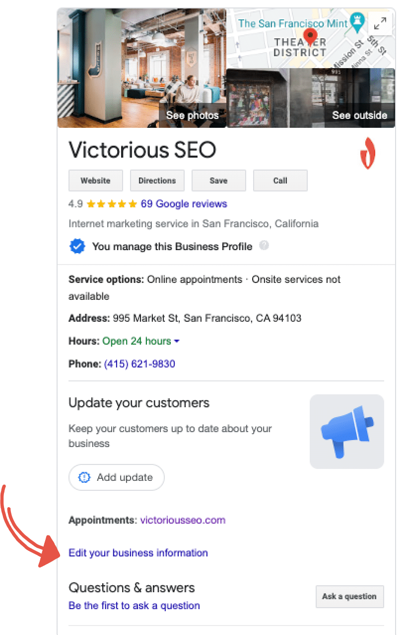 edit google maps address from google business profile in search