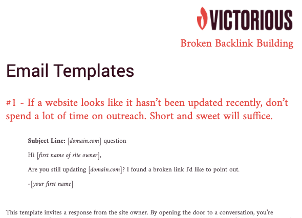email templates for broken backlink building