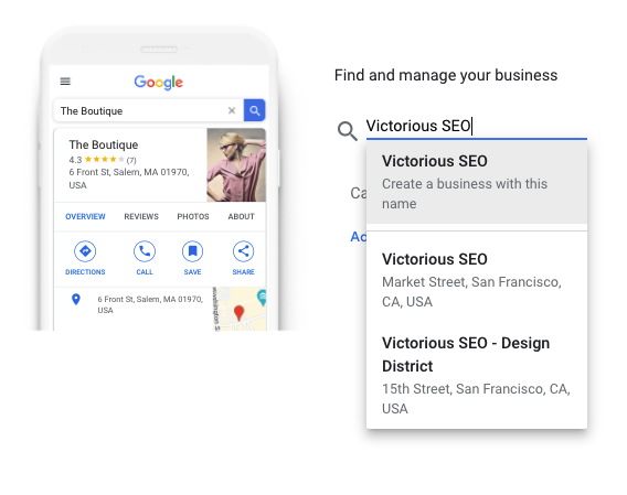 screenshot of name in searchbox on google business profile
