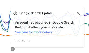 Google Search Update notification screenshot