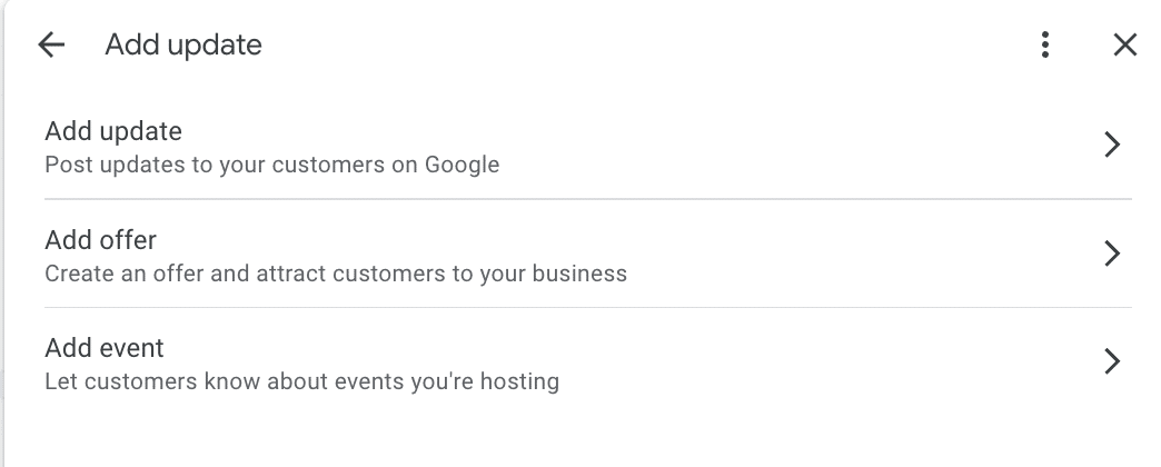 Types of google posts
