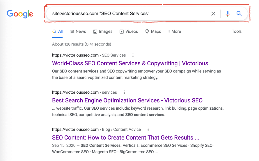 find indexed pages on your site