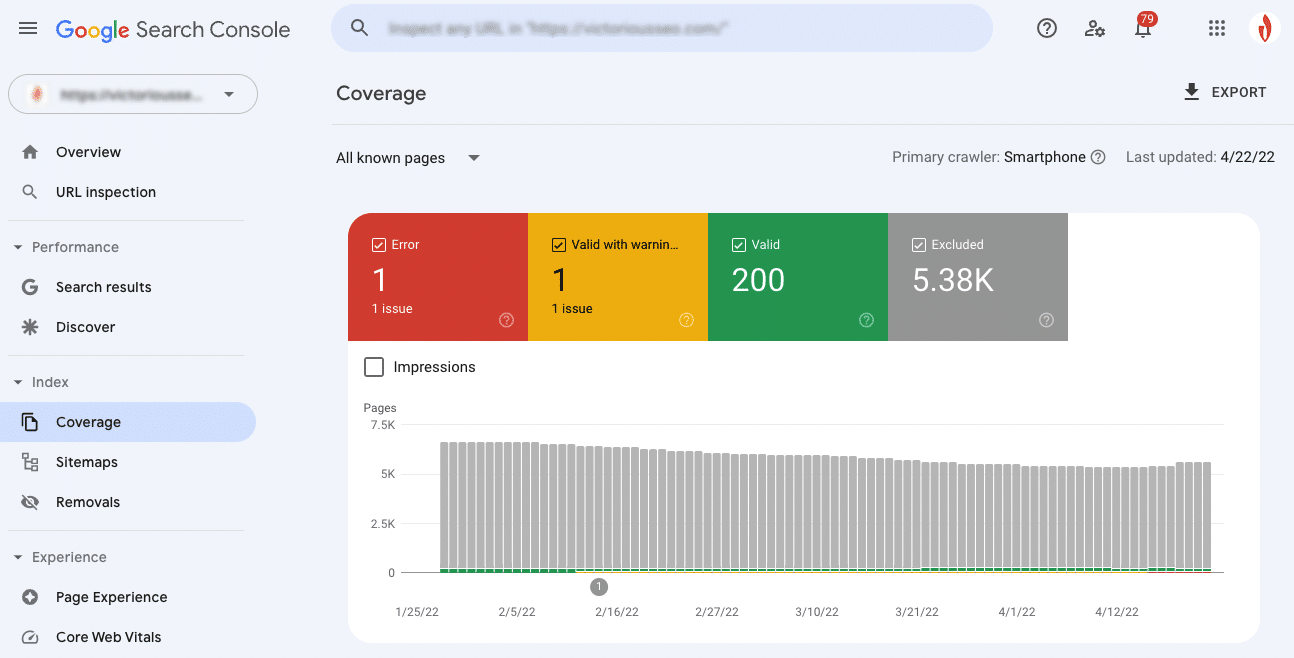 index coverage report