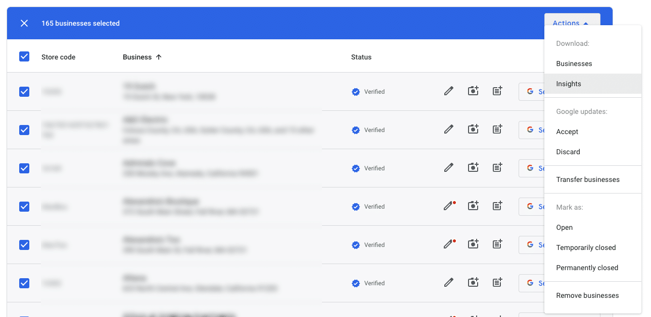 download gmb insights data from multiple profiles