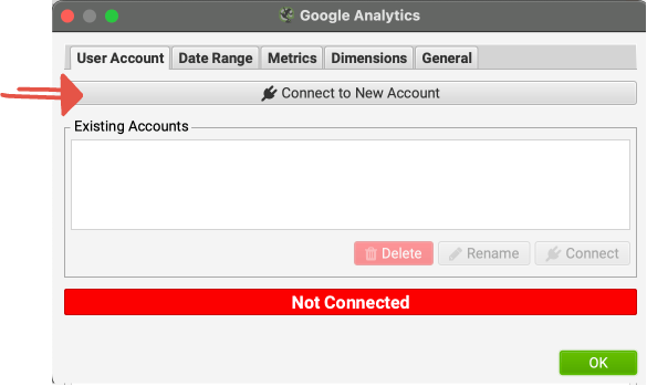 adding GA account to screaming frog