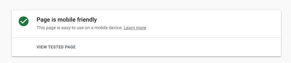 mobile friendly test example