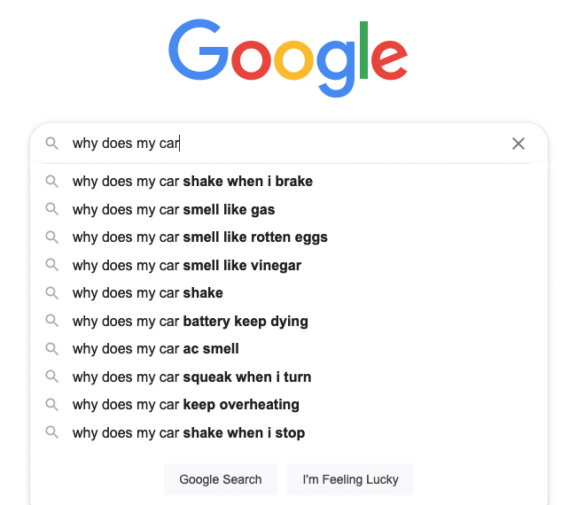 google autosuggest for finding question keywords