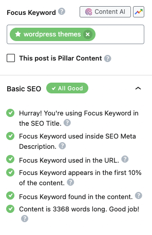 focus keyword in rank math