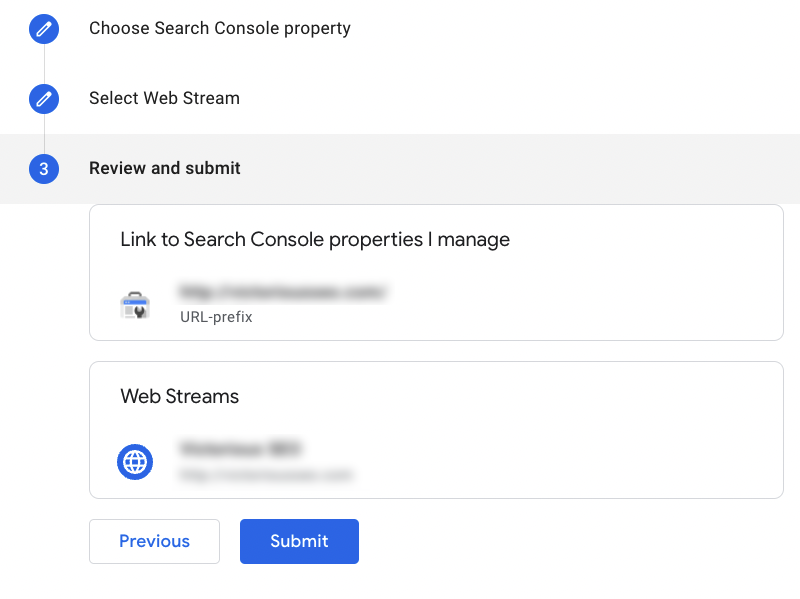 review GA4 link to GSC