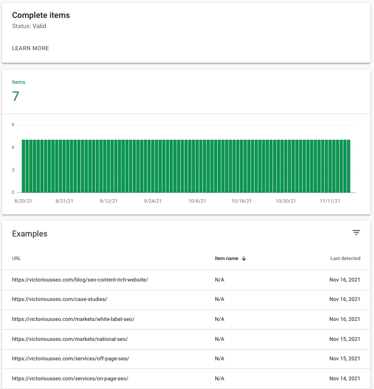 screenshot from step-by-step instructions about of how to monitor rich snippets in google search console