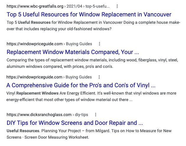 search results for back link
