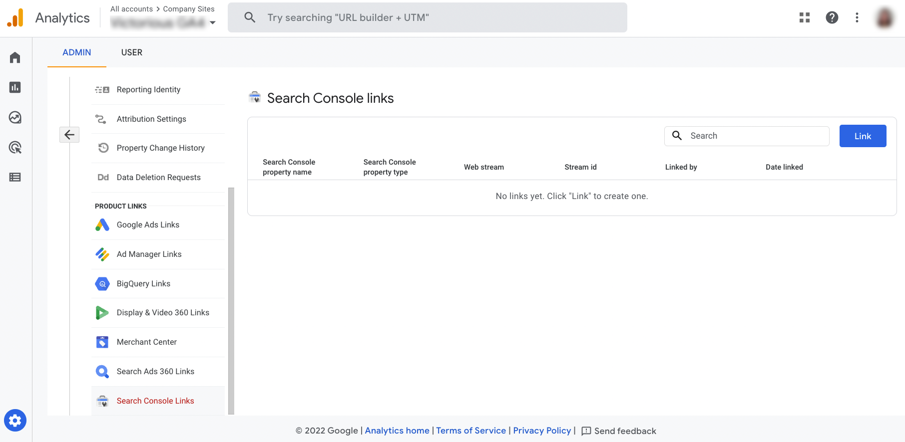search console links in GA4