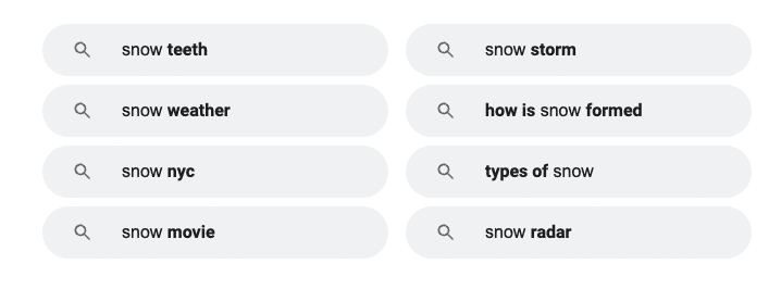 Example of additional search term section in Google SERPs