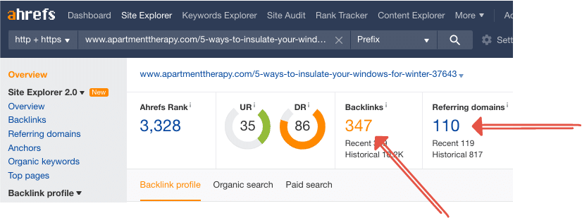 referring domains for backlinks