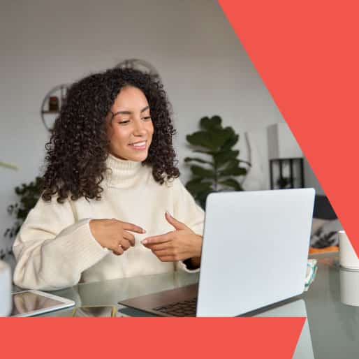 Woman on video call