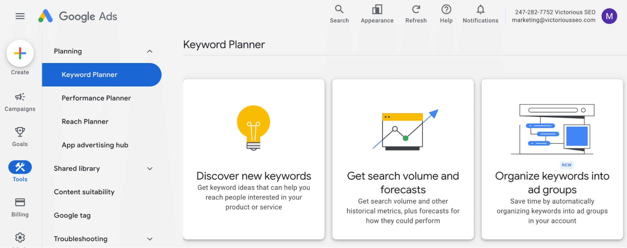 google keyword planner long tail keywords