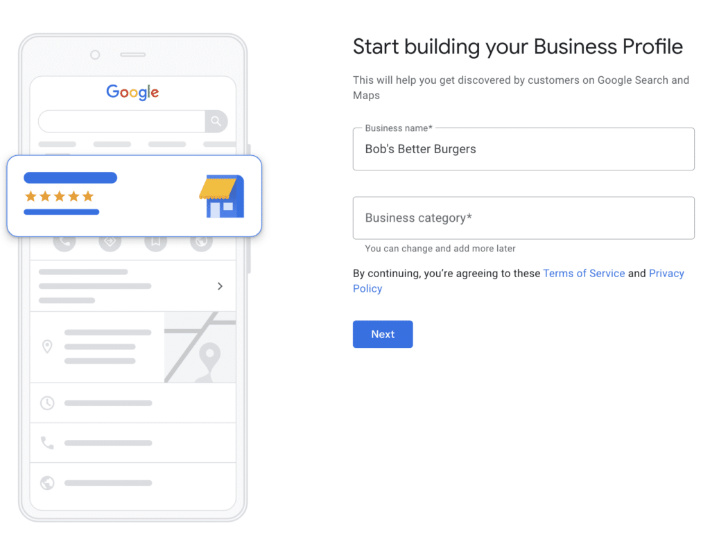 choose business category