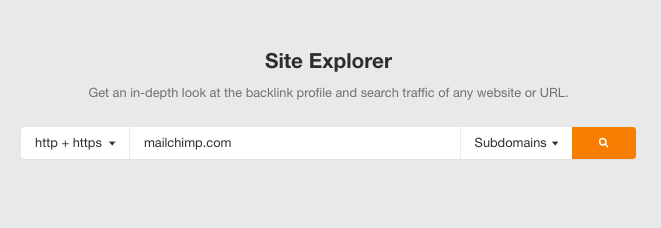 Site Explorer search in Ahrefs