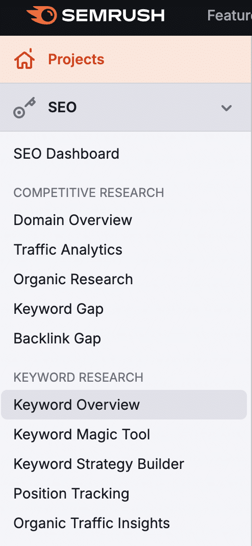 semrush keyword