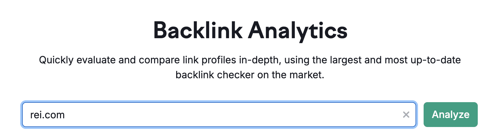 Backlink Analytics search