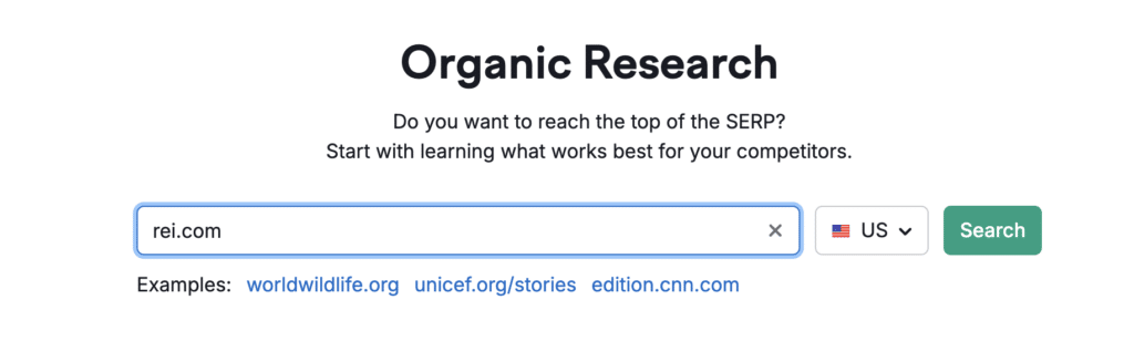 Organic Research search