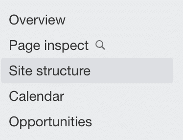 Site structure menu