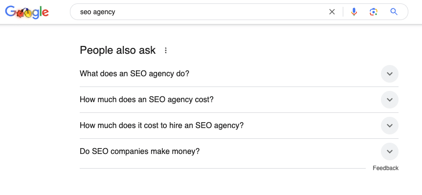 People Also Ask example