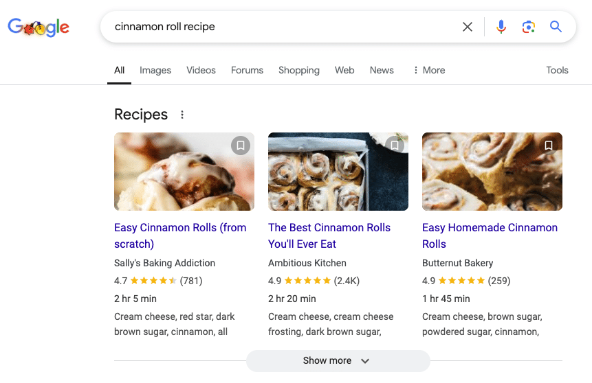 Rich Snippets example image