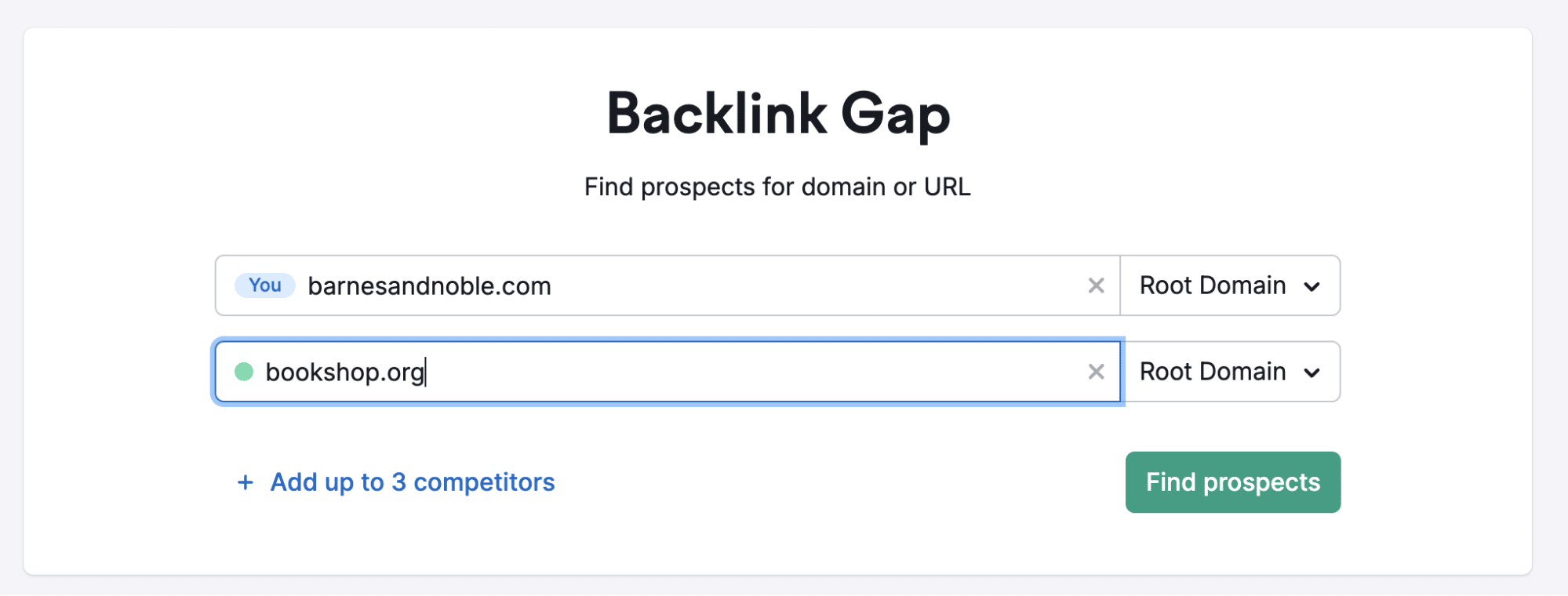 semrush backlink gap