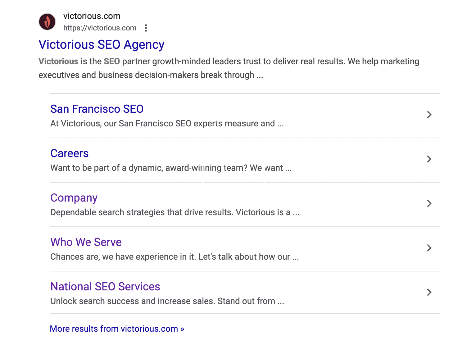 sitelinks show in Google SERPs because of our subdirectory site structure