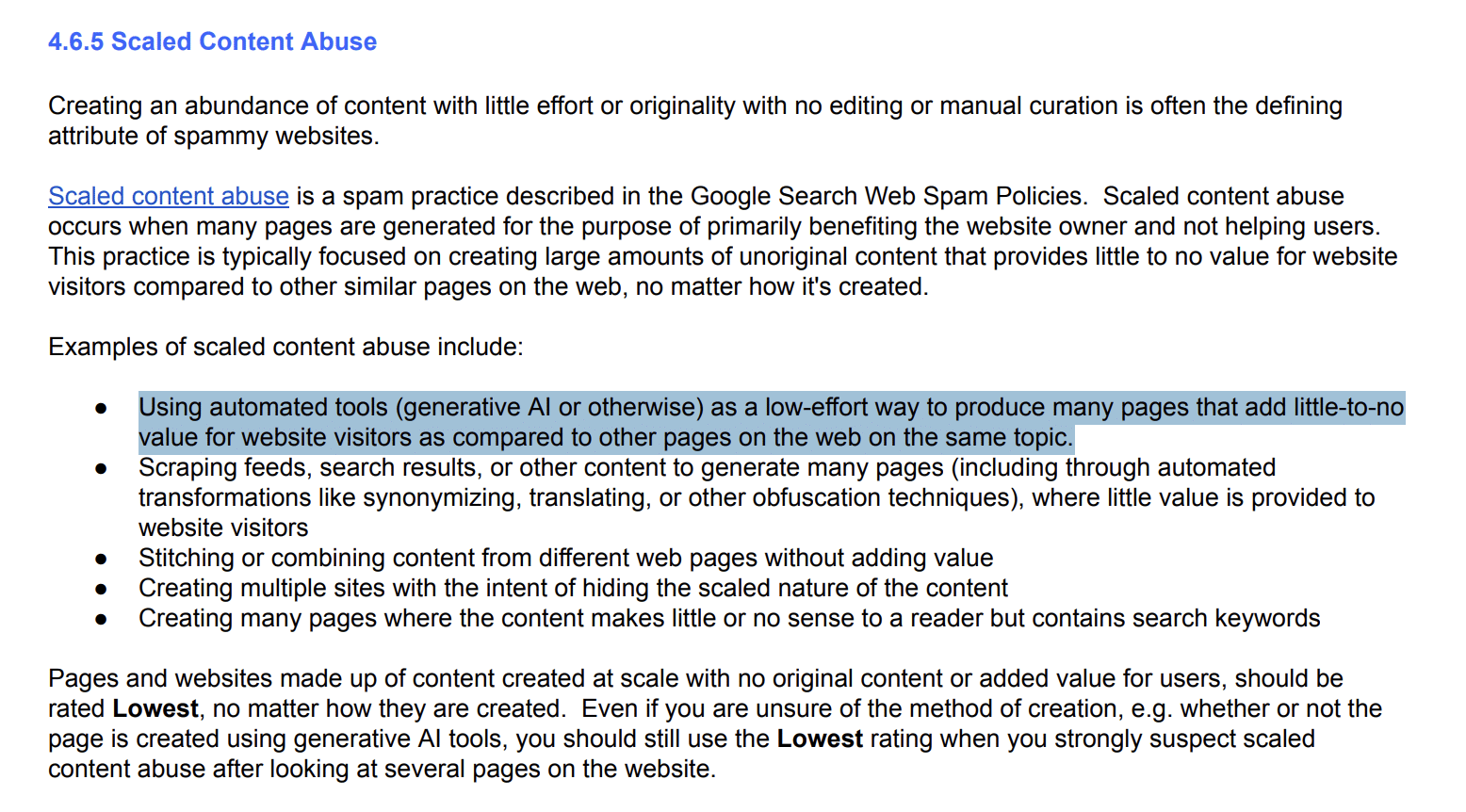 scaled content abuse
