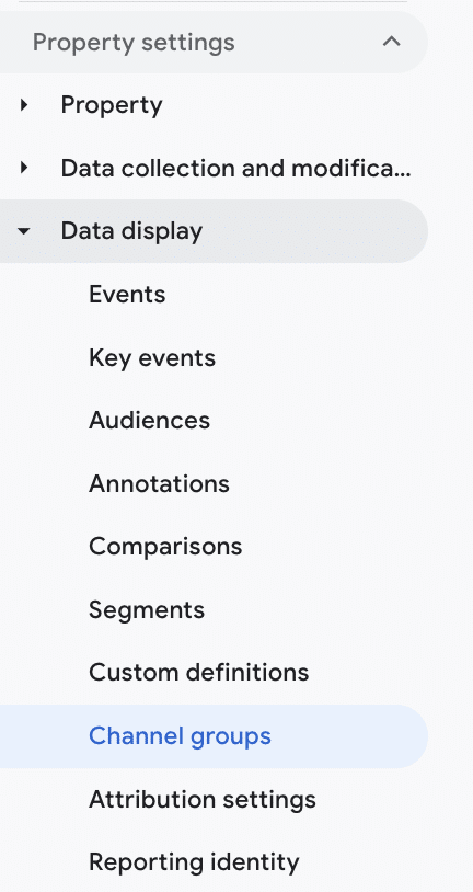 channel group menu