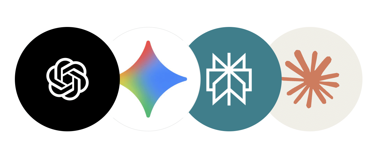 chatgpt, gemini, perplexity, and claude logos