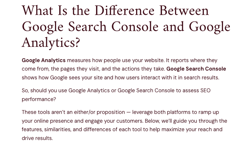 Content example for optimizing for AI overviews